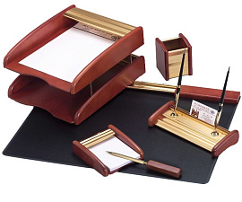 Набор офисный дерево розовое/золото Delucci создан из 6 предметов  в классическом стиле