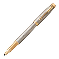 Роллер PARKER IM Premium Т323 Grey GT F черный стержень, корпус: анодированный алюминий/позолота 23К, в подарочной упаковке