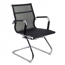 Кресло посетителя Everprof Opera CF на хромированных полозьях, сетка черная, нагрузка до 120 кг.