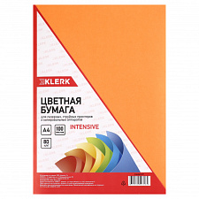 Бумага KLERK формат А-4, плотность 80 г/м2, 100 листов, цвет оранжевый Интенсив