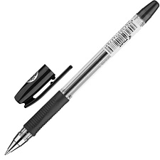Ручка шариковая Pilot BPS-GP, масляный черный стержень, 0,7 мм, прозрачный корпус, резиновая манжетка