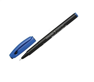 Ручка-линер Schneider TOPLINER 967, синий стержень, 0,4 мм, точность, четкость, не промокает , черный корпус