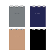 Блокнот формат А-6, 40 листов BRAUBERG "Minimal Classic", блок в клетку, на спирали, обложка мелованный картон, ассорти