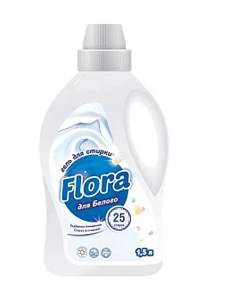 Средство для стирки -гель Флора "White" 1,5 л., для белого белья