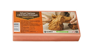 Пластилин скульптурный,особо  пластичный  0,5 кг, цвет терракотовый