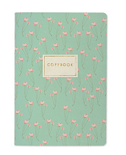 Тетрадь 40 листов А5 в клетку сшивка Bruno Visconti МАКИ НА ЗЕЛЕНОМ обложка мелованный картон, матовая ламинация, покрытие Soft Touch, фольга золото