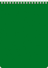 Блокнот формат А-5  60 листов Хатбер " Синий", блок в клетку, на спирали  обложка мелованный картон, цвет зеленый