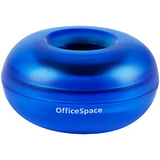 Скрепочница магнитная "OfficeSpace" без скрепок, корпус пластик, цвет тонированный синий, размер: 68*68*40 мм, упаковка картон 