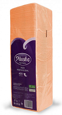 Салфетки бумажные Абрикосовые 1-слойные "Plushe Maxi Professiona Pastel" 400 листов в упаковке со сплошным тиснением, целлюлоза. размер: 24х24 см