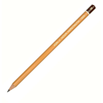 Карандаш чернографитный "KOH-I-NOOR" 1500 3В заточеный, шестигранный