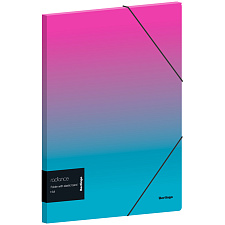 Папка на резинке Berlingo "Radiance" пластиковая, А4, корешок шириной 32 мм, толщина 600 мкр, цвет розовый/голубой градиент