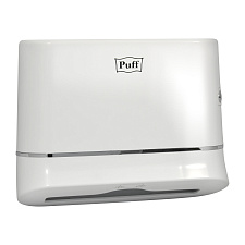 Полотенцедержатель для листовых полотенец V/Z сложения Puff-5135 рассчитан на 1-у упаковку полотенец, пластик ABS, пластиковый замок размеры: 296x105x230 мм, цвет белый