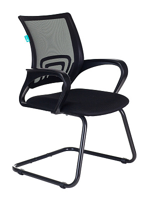 Кресло Бюрократ CH-695N-AV черная сетка TW-01, сиденье черная сетка/ткань TW-11. Черные металлические полозья. Нагрузка до 120 кг.