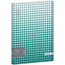 Папка на 4 кольца корешок 24мм Berlingo "Squares" пластик, плотность 600 мкм, внутренний карман, цвет белый/зеленый