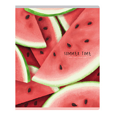 Тетрадь 48 листов А5 в клетку на скобе BG "Summer dessert" обложка мелованный картон, матовая ламинация, внутренний блок: офсет 60 г/м2, ассорти 4 дизайна