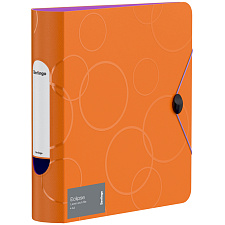 Папка-регистратор  "Eclipse", на резинке, корешок 80мм, покрытие пластик, цвет оранжевый, с внутренним карманом, плотность 2500мкм																														
