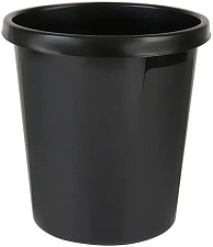 Корзина для бумаг 9л "Стамм" пластиковая, цельная, цвет черный