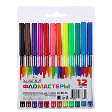 Фломастеры 12 цветов Clip Studio на водной основе. с вентилируемым колпачком, морозостойкие, в ПВХ пенале