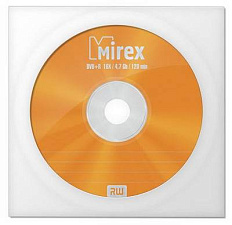 Диск DVD+R  1шт/уп бумажный конверт 4.7ГБ,16x, Mirex