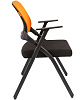 Кресло складное для конференций СH NEXX. Спинка - оранжевая сетка, сиденье - чёрная ткань/сетка. Складная конструкция. Нагрузка до 100 кг. 