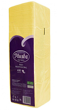 Салфетки бумажные Желтые 1-слойные "Plushe Maxi Professiona Pastel"  400 листов в упаковке со сплошным тиснением, целлюлоза. размер: 24х24 см
