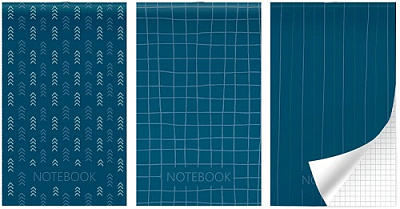 Блокнот формат А-6, 30 листов Lamark Monochrome, блок в клетку, скоба, обложка мелованный картон, 3 дизайна