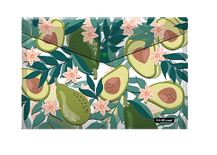 Папка из  высококачественного пластика с кнопкой , А4, ErichKrause Avocado Dusk, плотность160 мкр,размер 232х333 мм