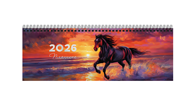 Планинг 2026 "BG "Символ года" 128 стр, картон, размер 285х100мм, на спирали, тиснение фольгой