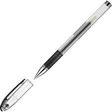 Ручка гелевая Pilot BLN-G3-38, черный стержень, 0,38 мм, прозрачный корпус, резиновая манжетка