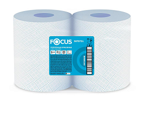 Протирочная бумага  в рулоне Focus индустриальное 2-х  сл., для пищевой и фармацевтической  промышленности,  2 рул. в упаковке  350 м, 24х35см/ 1000 листов, цв. белый.