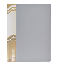 Папка 40 файлов, размер 310х228х25мм, толщина 600 мкр, с торцевым карманом, цвет серый 