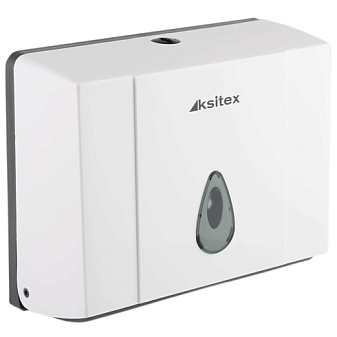 Полотенцедержатель для листовых полотенец Z- сложения KSITEX TH-8025A, рассчитан на 1-у упаковку полотенец, пластик ABS, пластиковый замок, размеры: 211х260х100 мм, цвет: белый/черный