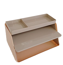 Лоток 3 отдела "Deli XDM34" горизонтальный пластиковый, размер 315х270х170мм, цвет розовый