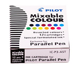 Чернила Pilot в патронах 12шт/уп. (12цветов) для каллиграфического пера Parallel Pen