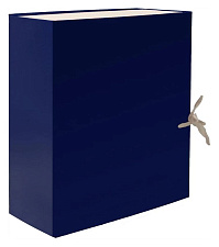 Папка на завязках, ширина 150 мм, формат А-4, картон с бумвиниловым покрытием, жесткий корпус, цвет синий Lamark