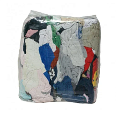 Ветошь трикотаж  брикет 10 кг, размер  40*60 состав футболки, майки, водолазки, постельное трикотажное белье.