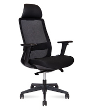 Кресло Como спинка - сетка, сидение - ткань, цвет черный. Мягкий подголовник экокожа. Пластиковые подлокотники 4D. Пластиковая крестовина. Механизм Мультиблок. Нагрузка до 130 кг. 