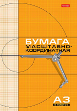 Бумага миллиметровая масштабно-координатная "Hatber" формат А3, оранжевая, обложка на скобе, 8 листов