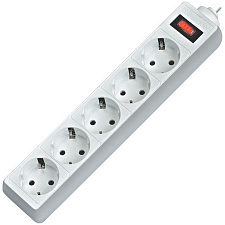Сетевой фильтр " Defender ES"  5 розеток, 2200Вт, длина провода 1,8м, номинальный ток 10А, с заземлением, цвет белый