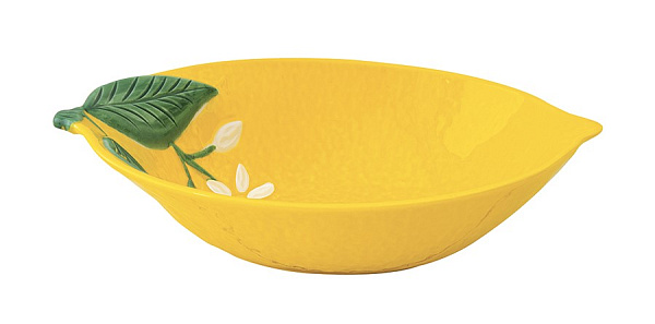 Салатник "Лимон" размер 22х16см, объем 500мл, материал фарфор, цвет желтый