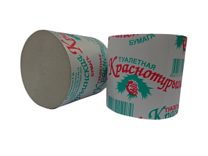 Бумага туалетная 1 слойная 40 м без втулки диаметр 8,5 см, высота рулона 8,5 см, отбеленная,  32 рул/упак