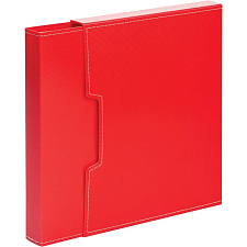 Папка 100 файлов в коробе, корешок 25мм, цвет красный, плотность пластика 0,7 мм