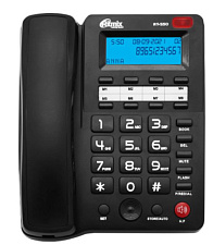 Телефон проводной Ritmix RT-550, ЖК дисплей, возможность установки на стене, громкая связь, быстрый набор номера, цвет черный