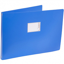 Папка пластиковая на 4-х кольцах "Бюрократ" формат A-3, горизонтальная, пластик 0.8мм корешок 27мм, цвет ассорти