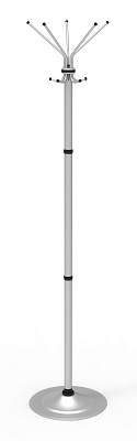 Вешалка напольная "Класс-С" 10 крючков, цвет серый. Высота 1840 мм. Диаметр основания 395 мм.