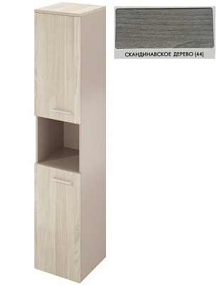 Атлон Скандинавское дерево Шкаф-пенал для документов закрытый с нишей ДГ38, цвет каркаса - глиняный серый. Размер (ШхГхВ): 400х418х2000 мм. (ДГ35_2+ДГ35_1+ДГ51*2) ЗАКАЗНАЯ ПОЗИЦИЯ 