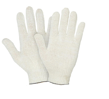 Перчатки Х/Б  без точек 10 пар/уп, 5-ти нитка/ 7  класс 