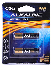 Батарейка щелочная Deli E18504 / 1,5V / LR03, AAA, мизинчиковые  / 2 шт./уп.