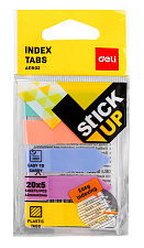 Флажки-закладки, пластиковые "Deli EA11902", размер 43x12мм, 20л х 5 цветов в виде стрелки ,100 листов