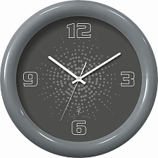 Часы настенные круглые SLT 3012 EQUALIZER, пластик, диаметр 33 см, плавный ход,  цвет серый